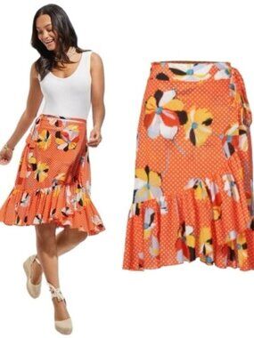 Cabi 6199 Tango Wrap Skirt Ruffle Small